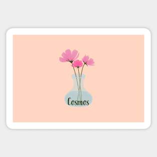 Cosmos in a glass vase Sticker